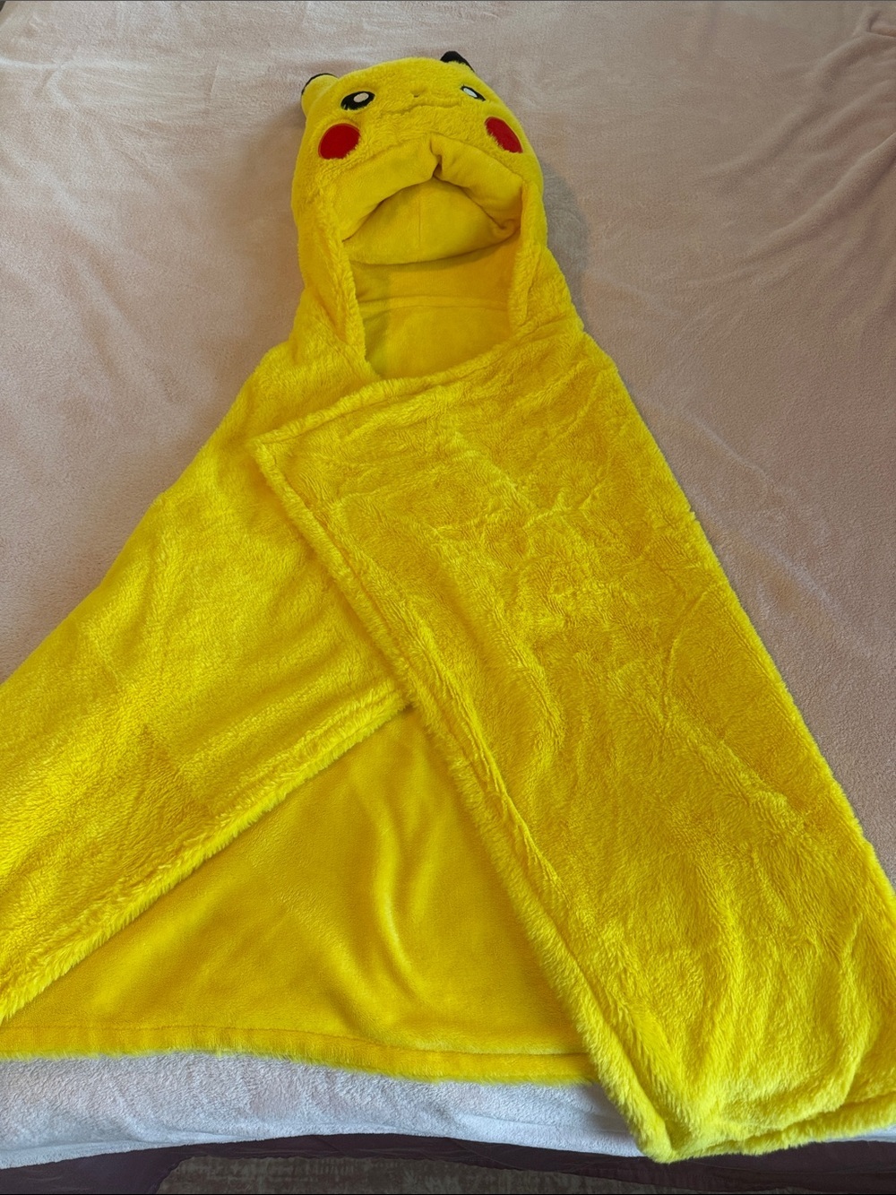 Pokemon Yellow Pikachu Hooded Plush Cape